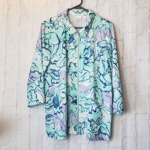 WEEKENDS BY CHICO'S Watercolor ELLA Windbreaker Jacket XL